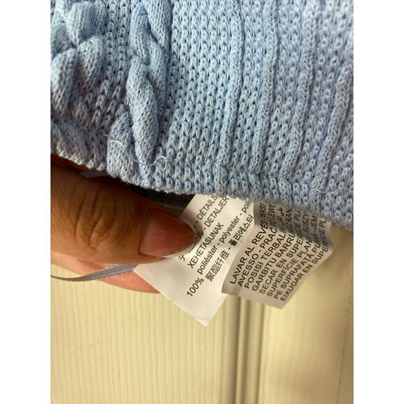 ZARA Women's Cable Knit Crop Top Tank Baby Blue Size Small NWT - Picture 15 of 16